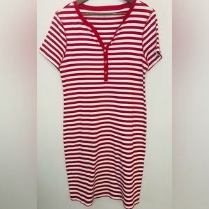 Karen Scott Sport Women’s Red / White Striped Casual Dress Size L